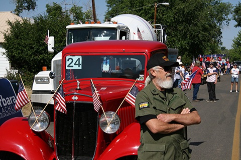 Air Force Captain Root Routledge (Vietnam) with Don Triola's truck